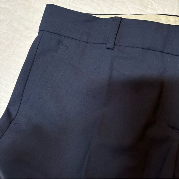 Theory Womens Size 10 Navy Blue Wide Leg Trouser Dress Pant Wool *flawed* - Picture 10 of 16
